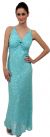 Main image of V-Neck Sequined Long Formal Dress with Keyhole 